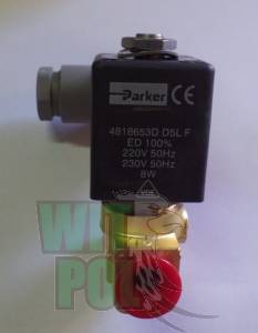 Elektrozawór Parker E121K67 Qmax=15l/min, cewka 220/230 VAC.